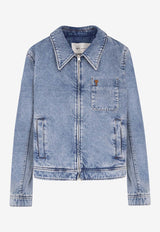 Logo-Embroidered Denim Jacket
