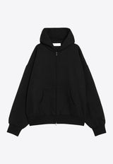 Fear Of God Essentials Logo Print Zip-Up Hooded Sweatshirt Black 192AS254780F/R_FEARE-JB