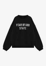 Fear Of God Essentials Logo Print Crewneck Sweatshirt Black 192BT246230F/P_FEARE-BLK