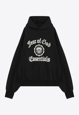Fear Of God Essentials University Logo Hooded Sweatshirt Black 192HO246210F/P_FEARE-BLK