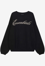 Fear Of God Essentials Embroidered-Logo Wool-Blend Sweater Black 192HO254331F/R_FEARE-VB