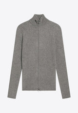 Fear Of God Essentials Logo Patch Ribbed Zip-Up Cardigan Gray 192SP257483FW_FEARE-HH