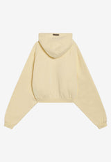 Fear Of God Essentials 90's Logo Print Hooded Sweatshirt Yellow 192SP257828FW/R_FEARE-GY