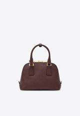 Prada Promenade Saffiano Leather Top Handle Bag Burgundy 1BA851EOONZV/R_PRADA-F0007