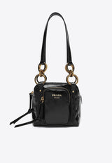 Prada Mini Dangle Calf Leather Shoulder Bag Black 1BB137OOO2CYR/Q_PRADA-F0002