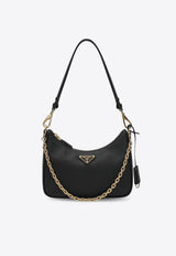 Prada Mini Re-Edition Shoulder Bag in Saffiano Leather Black 1BC204QOMNZV/R_PRADA-F0632