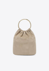 Prada Mini Suede Bucket Bag Beige 1BC267OOO008/R_PRADA-F0F24