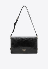 Prada Medium Triangle Logo Shoulder Bag Black 1BD385OVJ2CYR/Q_PRADA-F0002