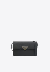 Prada Mini Saffiano Leather Crossbody Bag Black 1BD386OTONZV/R_PRADA-F0002