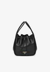 Prada Mini Darling Leather Bucket Bag Black 1BE087OVO2CYS/R_PRADA-F0002