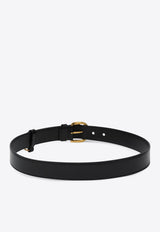 Prada Leather Belt with Engraved Buckle Black 1CS130X72/Q_PRADA-F0002