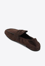 Prada Elasticated Suede Penny Loafers Brown 1D051O010008/R_PRADA-F0003