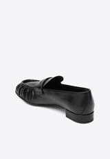 Prada Ruched Leather Penny Loafers Black 1D175O020007/R_PRADA-F0002