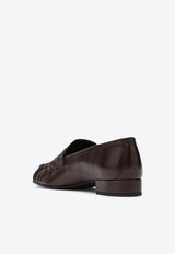 Prada Gathered Penny Loafers Dark Brown 1D175O020007/R_PRADA-F0003