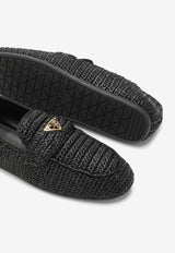Prada Logo Appliqué Woven Crochet Loafers Black 1D437N0052C2T/O_PRADA-F0002