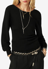 ba&sh Baya V-back Sweater Black 1E25BAYA_BLACK