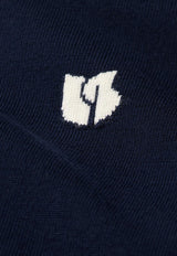 ba&sh Brendo Embroidered Logo Wool Top Navy 1E25BREN_NAVY