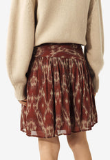 ba&sh Mina Printed Mini Skirt Burnt 1E25MINA_BRICK