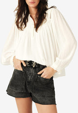 ba&sh Pintor Draped Blouse Ecru 1E25PINT_ECRU