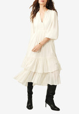 ba&sh Plume Layered Midi Dress Ecru 1E25PLUM_ECRU