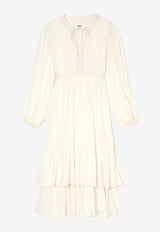 ba&sh Plume Layered Midi Dress Ecru 1E25PLUM_ECRU