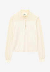 ba&sh Suzanne Long-Sleeved Perforated Sweater Ecru 1E25SUZA_ECRU