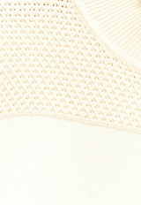 ba&sh Suzanne Long-Sleeved Perforated Sweater Ecru 1E25SUZA_ECRU