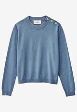 ba&sh Byleil Knitted Wool Sweater Blue 1E26BYLE_BLUE