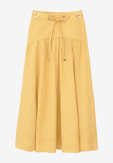 ba&sh Donia Tie-Waist Midi Skirt Yellow 1E26DONI_LIGHT YELL