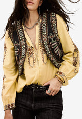 ba&sh Fosca Cropped Embroidered Vest Multicolor 1E26FOSC_MULTI COLO
