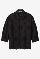 ba&sh Muriel Broderie Anglaise Shirt Black 1E26MURI_BLACK