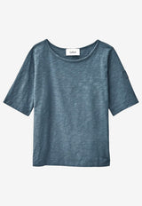 ba&sh Vina Embroidered Logo T-shirt Blue 1E26VINA_BLUE
