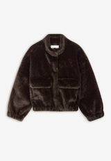 ba&sh Paros Oversized Faux-Fur Coat Chocolate 1H24PARO_CHOCOLATE