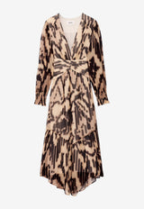 ba&sh Amor Animal Print Midi Dress Multicolor 1H25AMOR_PRINTED