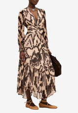 ba&sh Amor Animal Print Midi Dress Multicolor 1H25AMOR_PRINTED