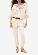 ba&sh Bausca Oversized Embroidered Sweater Ecru 1H25BAUS_ECRU