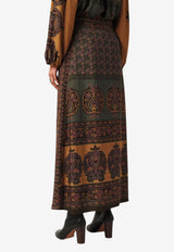 ba&sh Bayro Printed Maxi Skirt Chocolate 1H25BAYR_CHOCOLATE
