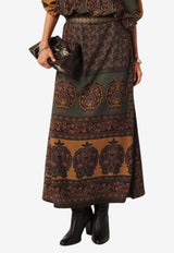 ba&sh Bayro Printed Maxi Skirt Chocolate 1H25BAYR_CHOCOLATE