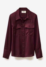 ba&sh Canoli Flowing Long-Sleeved Shirt Burgundy 1H25CANO_BURGUNDY