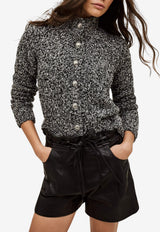 ba&sh Carla Reversible Knitted Cardigan Gray 1H25CARL_CHARCOAL