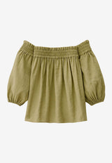 ba&sh Dalila Elasticated Bustier Top Khaki 1H25DALI_KHAKI