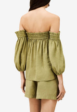 ba&sh Dalila Elasticated Bustier Top Khaki 1H25DALI_KHAKI