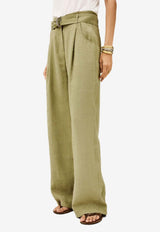 ba&sh Dola Belted Flowy Pants Khaki 1H25DOLA_KHAKI