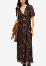 ba&sh Kriss Printed Maxi Dress Chocolate 1H25KRIS_CHOCOLATE