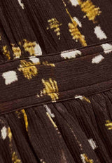 ba&sh Kriss Printed Maxi Dress Chocolate 1H25KRIS_CHOCOLATE