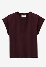 ba&sh Pio T-shirt with Shoulder Pads Bordeaux 1H25PIO_BORDEAUX