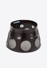 Prada Leather and Plexiglass Visor Hat Brown 1HV0292HHU/Q_PRADA-F0003