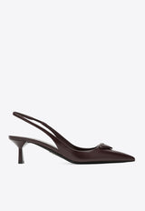 Prada 75 Décolleté Leather Slingback Pumps Bordeaux 1I901MDD55055/R_PRADA-F0007