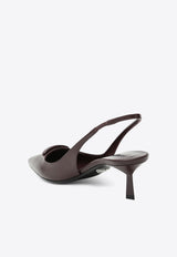 Prada 75 Décolleté Leather Slingback Pumps Bordeaux 1I901MDD55055/R_PRADA-F0007
