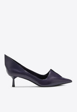 Prada 55 Brushed Leather Pointed Pumps Purple 1I978ND055055/Q_PRADA-F0030